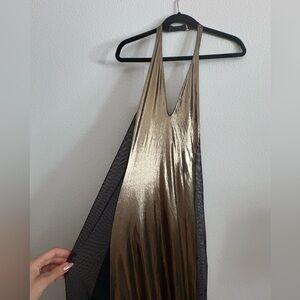 Victoria's Secret Metallic Gold and Black sheer Dress